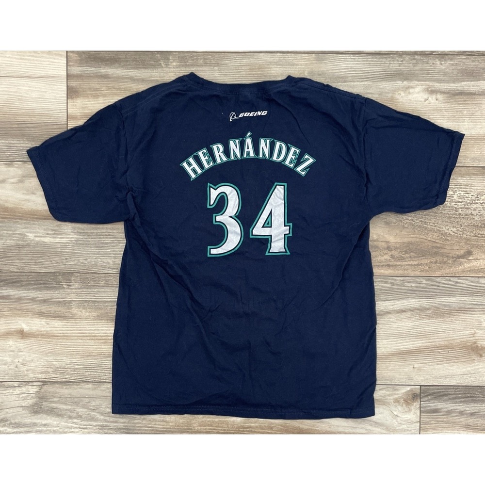 Majestic MLB Felix Hernandez Seattle Mariners Jersey Shirt 34 Blue Youth XL